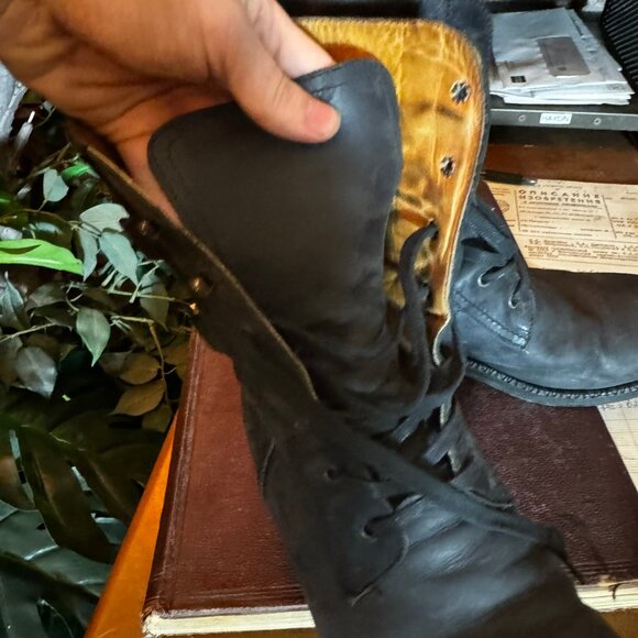 $1298 JOHN VARVATOS Runway Gray Backlace BOOTS sz10 - Picture 4 of 14